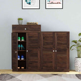 Essen Solid Sheesham Wood Shoe Rack (Walnut Finish)
